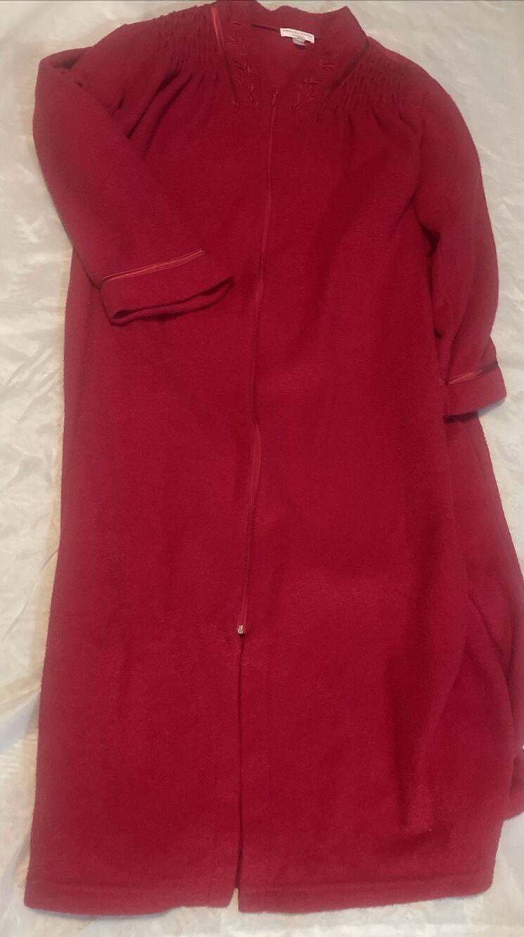Miss Elaine Essentials Robe Duster Cafton Cottagecore Zippered Front XL Womens